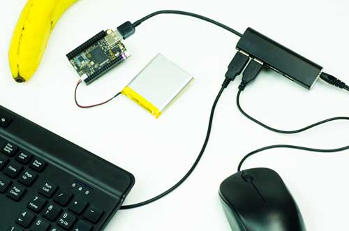 keyboard, mouse, and powered USB hub connected to CHIP