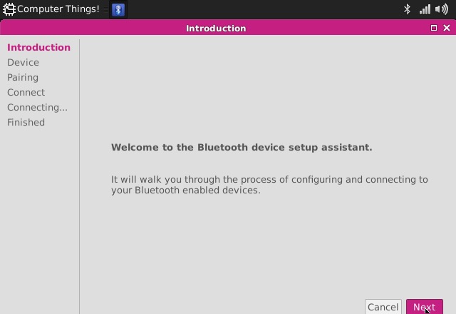 Bluetooth settings menu